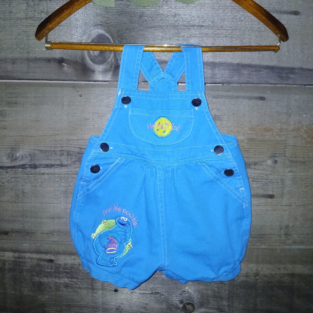 Sesame Street Blue Overalls with Classic Bib Style